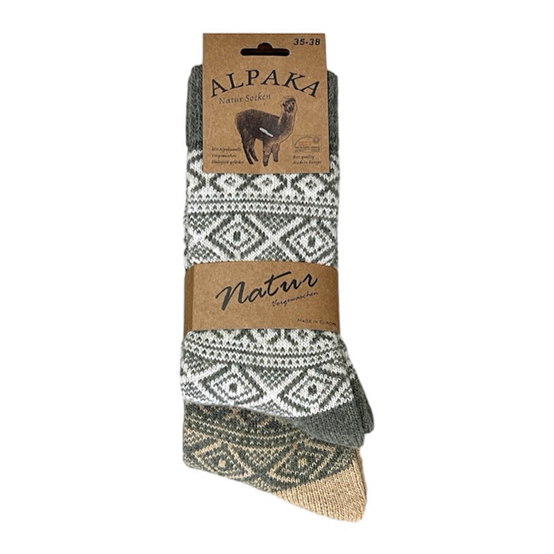 2-Paar Noorse Sokken met Motief