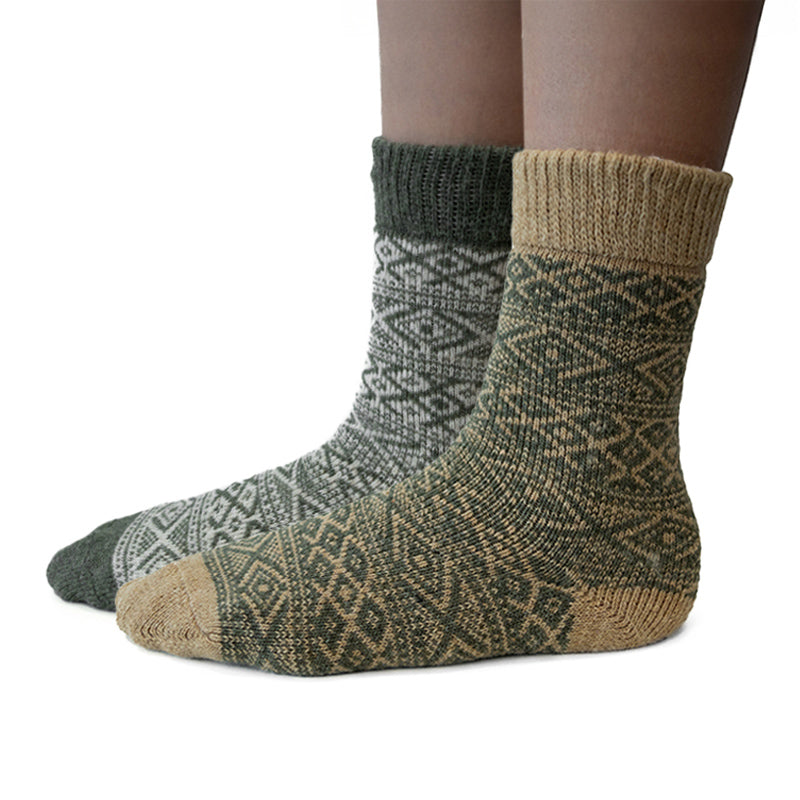 2-Paar Noorse Sokken met Motief