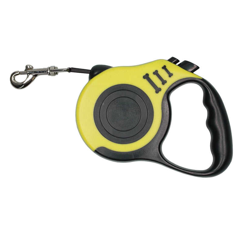 Automatische Hondenriem 5 Meter – Intrekbare Rollijn – Geel – Tot 30 kg