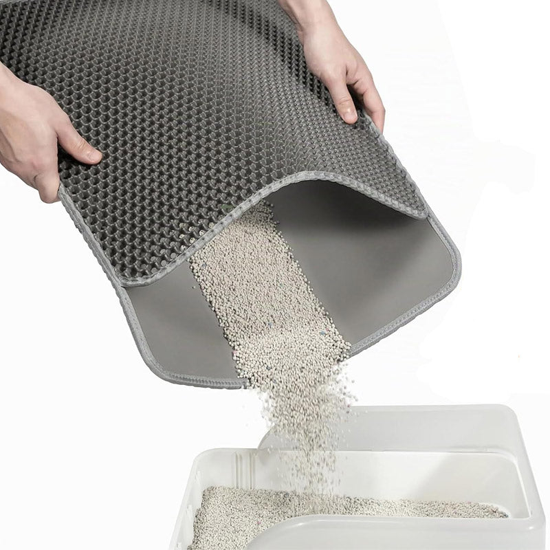 Kattenbakmat Dubbele Laag – Grit Opvanger – Zwart & Grijs – 4 Maten