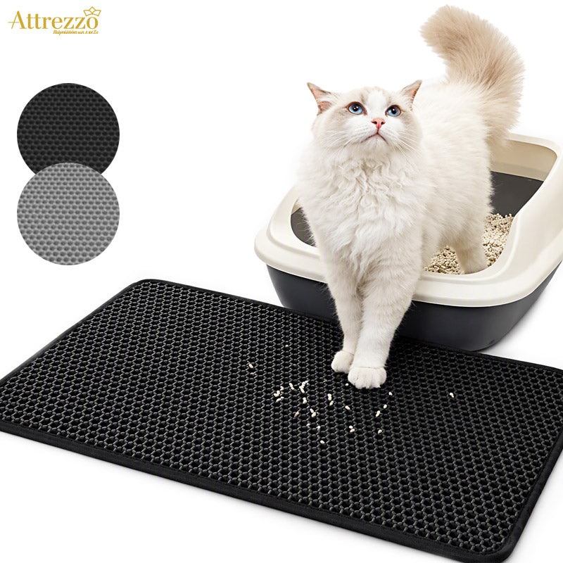 Kattenbakmat Dubbele Laag – Grit Opvanger – Zwart & Grijs – 4 Maten