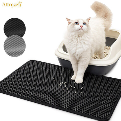 Kattenbakmat Dubbele Laag – Grit Opvanger – Zwart & Grijs – 4 Maten