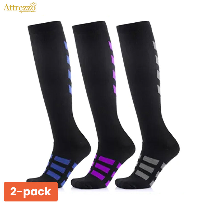 Hybride Compressiesokken 20-30 mmHg – 2 Paar – 3 Kleuren – S/M & L/XL