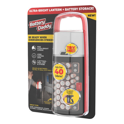 2-in-1 LED-lamp & Batterij-opberger – Voor 42 Batterijen