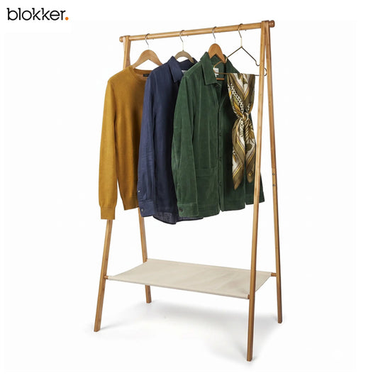 Blokker Bamboe Kledingrek – 86,4 cm Breed – Met Opbergplank