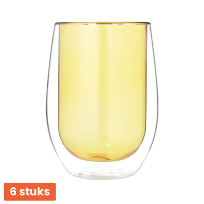 Blokker Dubbelwandige Glazen 35 cl – 6 Stuks – Keuze uit 4 Kleuren