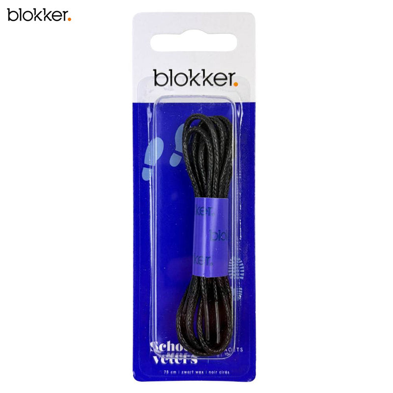 Blokker Gewaxte Schoenveters Zwart 75 cm – Ronde Veters voor Nette Schoenen