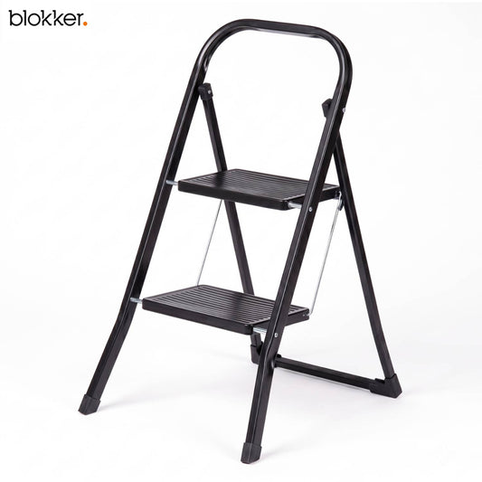 Blokker Huishoudtrap 2 Treden – Inklapbaar Keukentrapje – 81 cm – Zwart