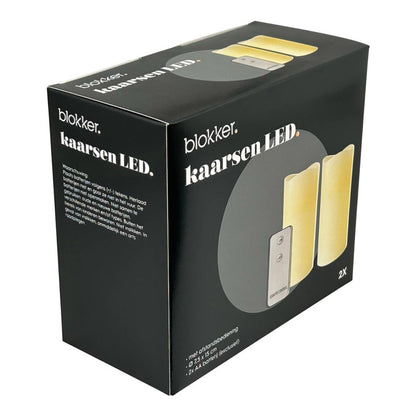 Blokker LED Kaarsen met Afstandsbediening – 2 Stuks – Crème – Echte Wax
