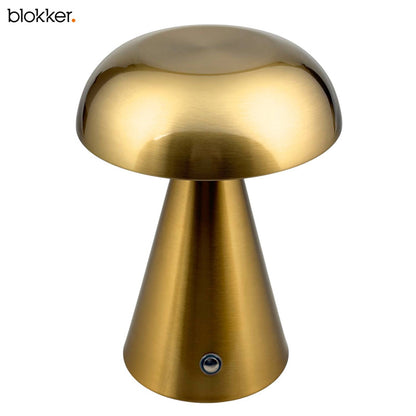 Blokker Paddenstoel LED Lamp Goud – Oplaadbare Mushroom Tafellamp