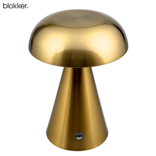 Blokker Paddenstoel LED Lamp Goud – Oplaadbare Mushroom Tafellamp