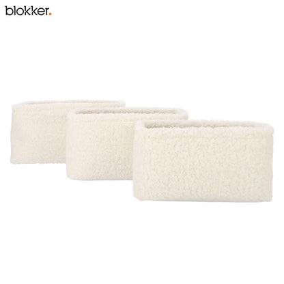 Blokker Arlanda Manden – Set van 3 – Witte Teddy Opbergmanden