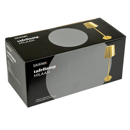Blokker Tafellamp Milaan – Oplaadbaar & Dimbaar – Zwart of Goud