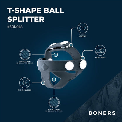 Boners T-Vorm Ball Splitter – Verstelbare Ballstretcher BDSM Accessoire