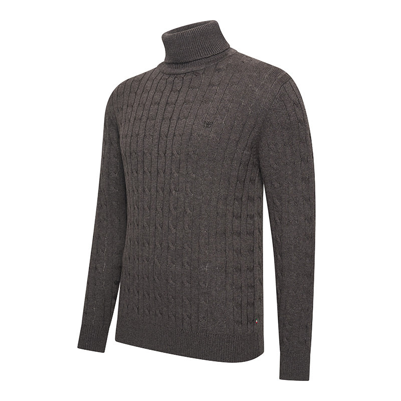 Aosta High Neck Cable Pullover – Luxe Kabeltrui in Meerdere Kleuren