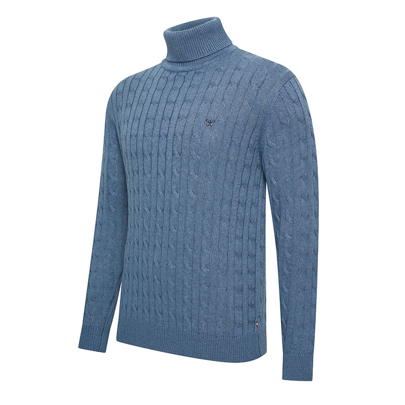 Aosta High Neck Cable Pullover – Luxe Kabeltrui in Meerdere Kleuren