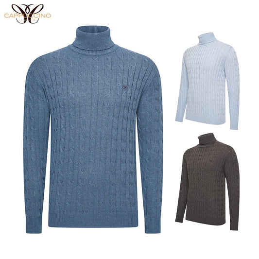 Aosta High Neck Cable Pullover – Luxe Kabeltrui in Meerdere Kleuren