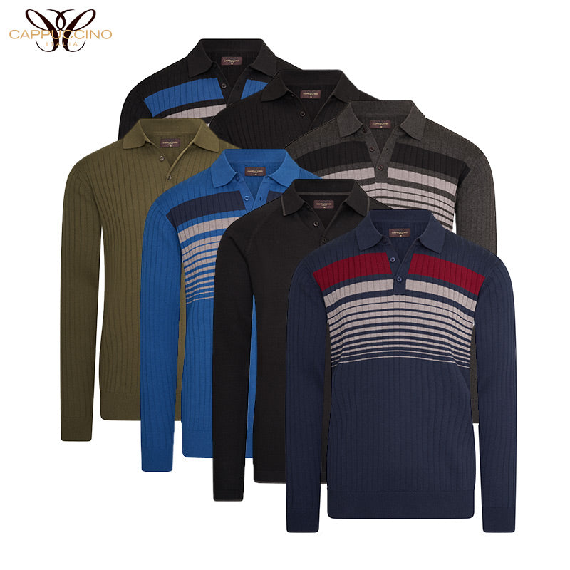 Knit Polo met Lange Mouwen – 1+1 GRATIS! (Mestre & Varese Collectie)