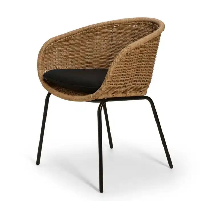 Casa Dining Chair Mandes Eetkamerstoel Set van 2 – Naturel Sand / Natural Black