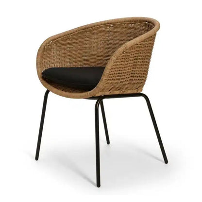 Casa Dining Chair Mandes Eetkamerstoel Set van 2 – Naturel Sand / Natural Black