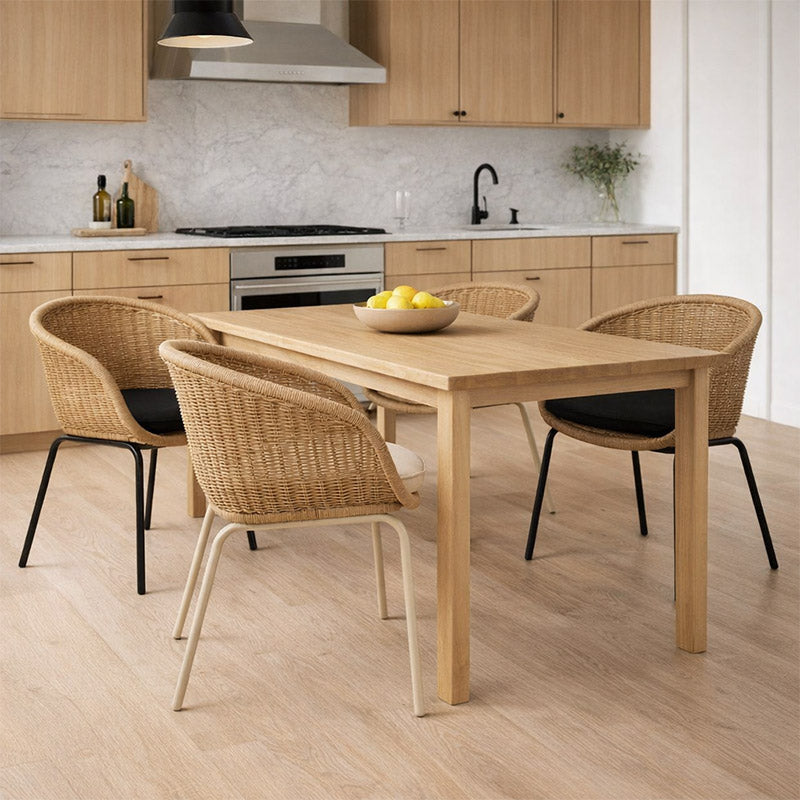 Casa Dining Chair Mandes Eetkamerstoel Set van 2 – Naturel Sand / Natural Black