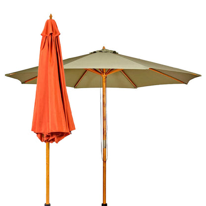 Houten Parasol 300x260CM – Verkrijgbaar in Groen & Terra