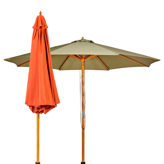 Houten Parasol 300x260CM – Verkrijgbaar in Groen & Terra