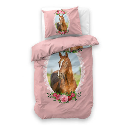 Cute Horse Roze Dekbedovertrek 140x200/220 – 3 halen = 2 betalen