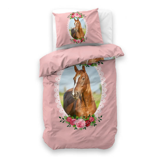 Cute Horse Roze Dekbedovertrek 140x200/220 – 3 halen = 2 betalen