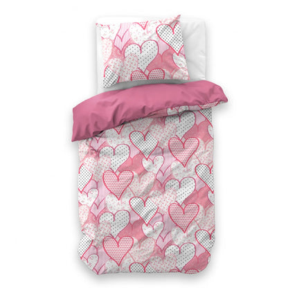 Hearts Love Roze Dekbedovertrek 140x200/220 – 3 halen = 2 betalen