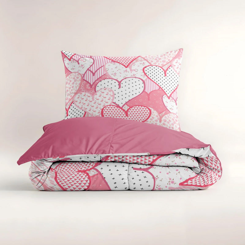 Hearts Love Roze Dekbedovertrek 140x200/220 – 3 halen = 2 betalen