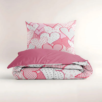 Hearts Love Roze Dekbedovertrek 140x200/220 – 3 halen = 2 betalen