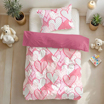 Hearts Love Roze Dekbedovertrek 140x200/220 – 3 halen = 2 betalen