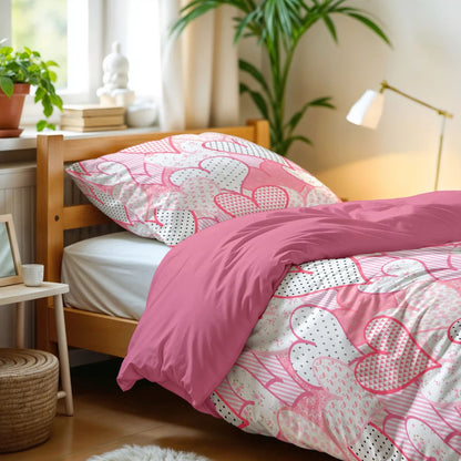 Hearts Love Roze Dekbedovertrek 140x200/220 – 3 halen = 2 betalen
