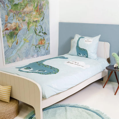 I’m a Dino Sore Blauw Dekbedovertrek 140x200/220 – 3 halen = 2 betalen