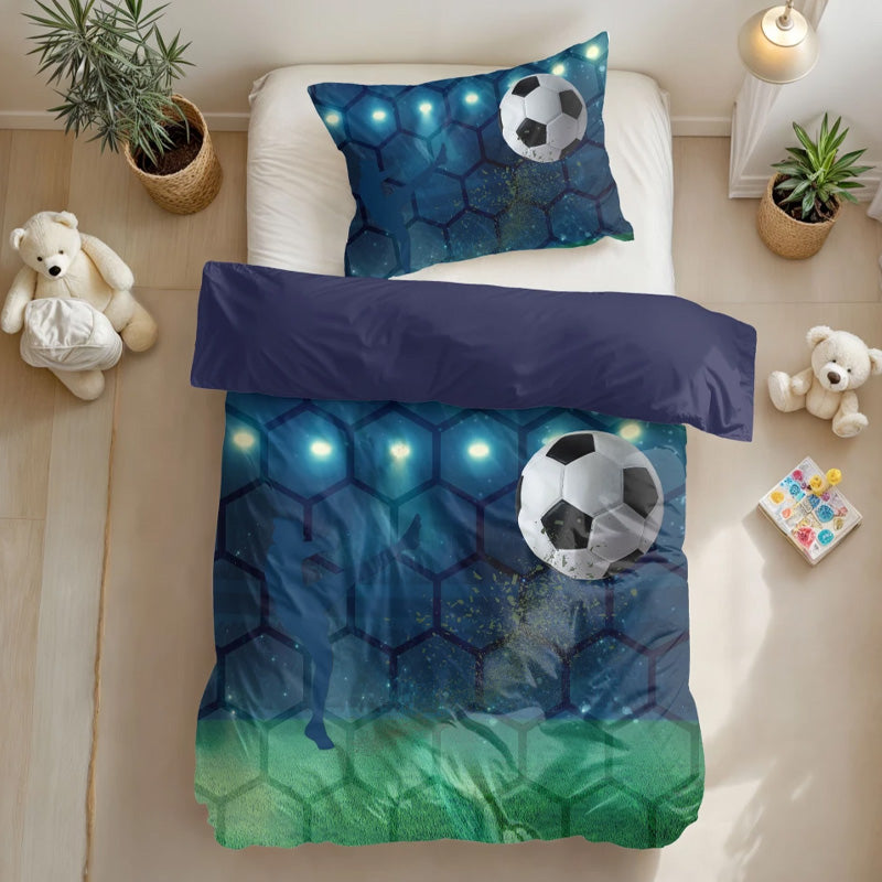 Live Football Blauw Dekbedovertrek 140x200/220 – 3 halen = 2 betalen