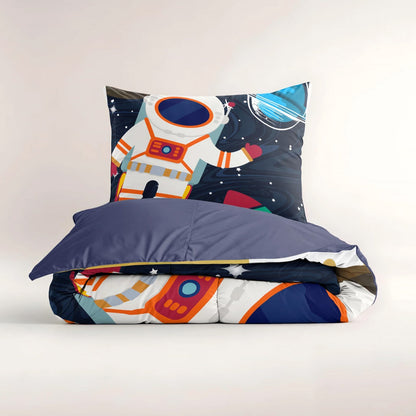 Space Man 2 Blauw Dekbedovertrek 140x200/220 – 3 halen = 2 betalen