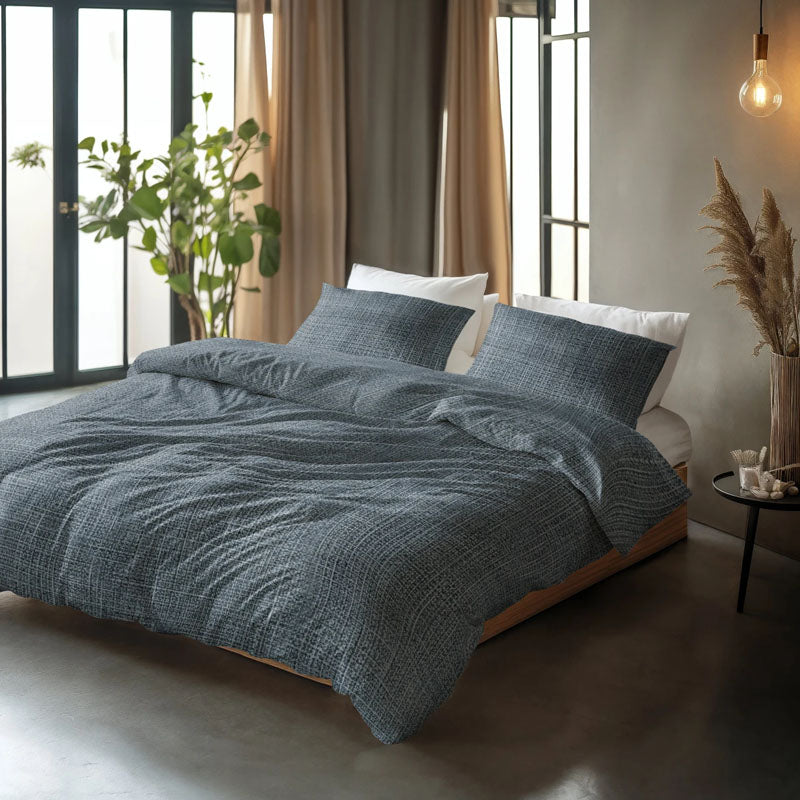 Sleeptime Vintage Dekbedovertrek – Stijlvol Dekbedovertrek in Blauw, Antraciet, Bruin Taupe en Zand
