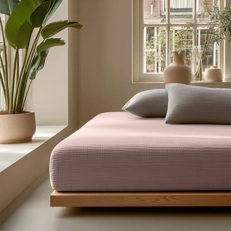 Mousseline Hoeslaken – Zacht, ademend en natuurlijk slaapcomfort