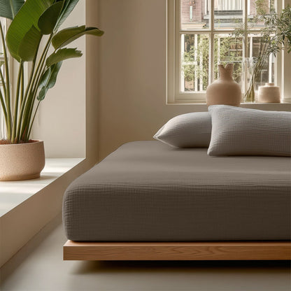 Mousseline Hoeslaken – Zacht, ademend en natuurlijk slaapcomfort