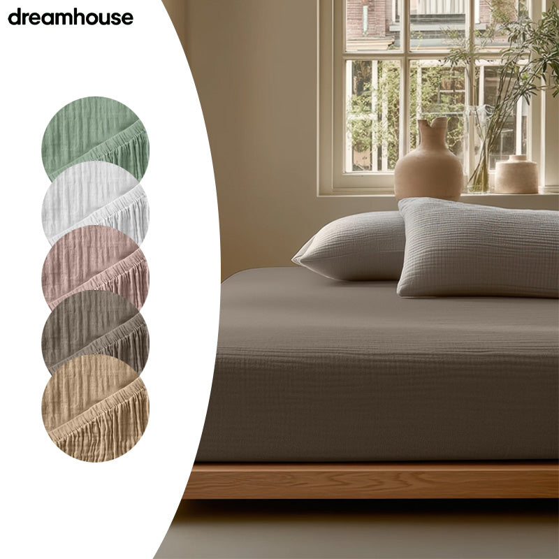 Mousseline Hoeslaken – Zacht, ademend en natuurlijk slaapcomfort