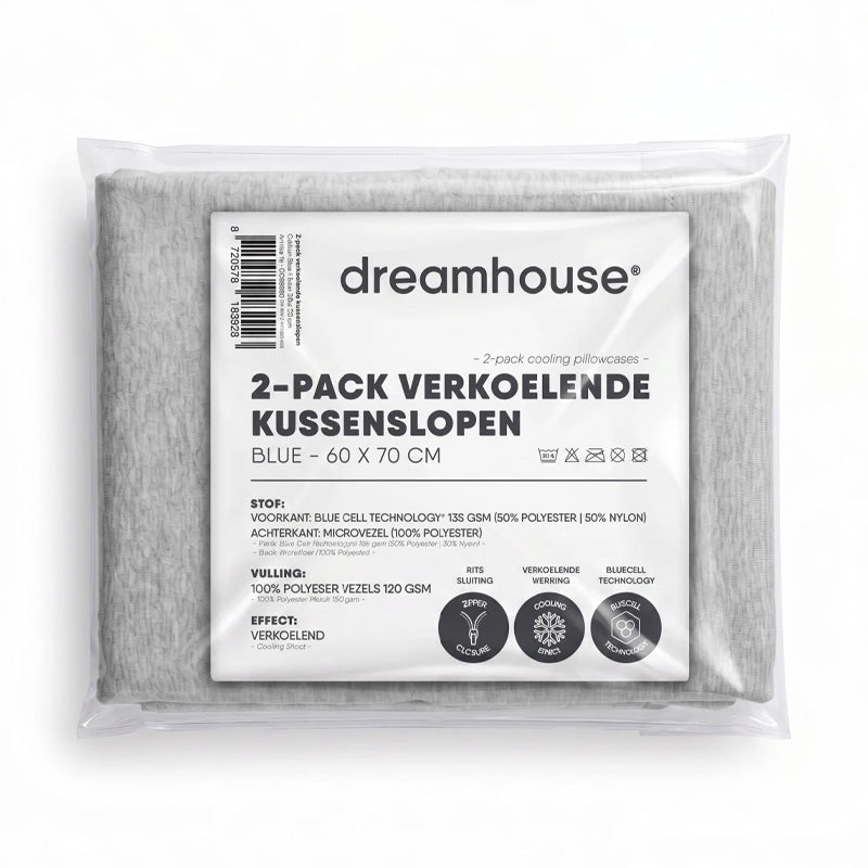 Sleeptime Verkoelende Kussenslopen 2-Pack – 60x70 cm Ademend & Fris in 4 Kleuren