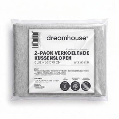 Sleeptime Verkoelende Kussenslopen 2-Pack – 60x70 cm Ademend & Fris in 4 Kleuren
