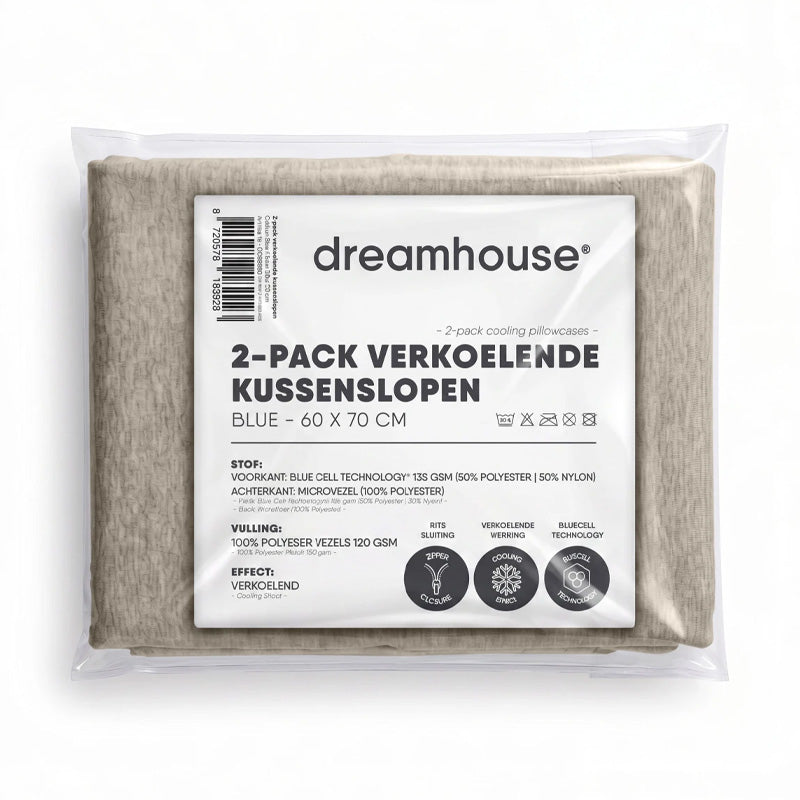 Sleeptime Verkoelende Kussenslopen 2-Pack – 60x70 cm Ademend & Fris in 4 Kleuren