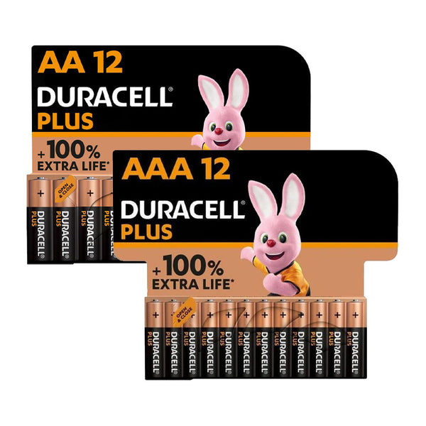 Duracell Plus Alkaline AA of AAA Batterijen 12-Pack
