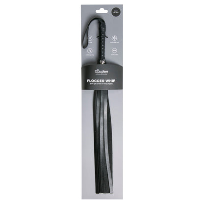 EasyToys Kunstleren Zweep Zwart – Spannend BDSM Accessoire voor Sensatie en Spel