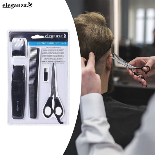 Elektrische Tondeuseset – 5-delig – Complete verzorging voor haar en baard