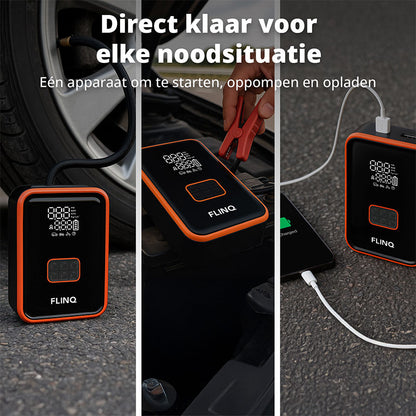2-in-1 Jumpstarter & Aircompressor – Krachtige hulp bij pech onderweg