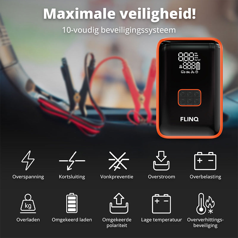 2-in-1 Jumpstarter & Aircompressor – Krachtige hulp bij pech onderweg