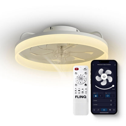 FlinQ AeroGlow Smart Plafondventilator met Verlichting – Slimme Ventilator met App & Afstandsbediening